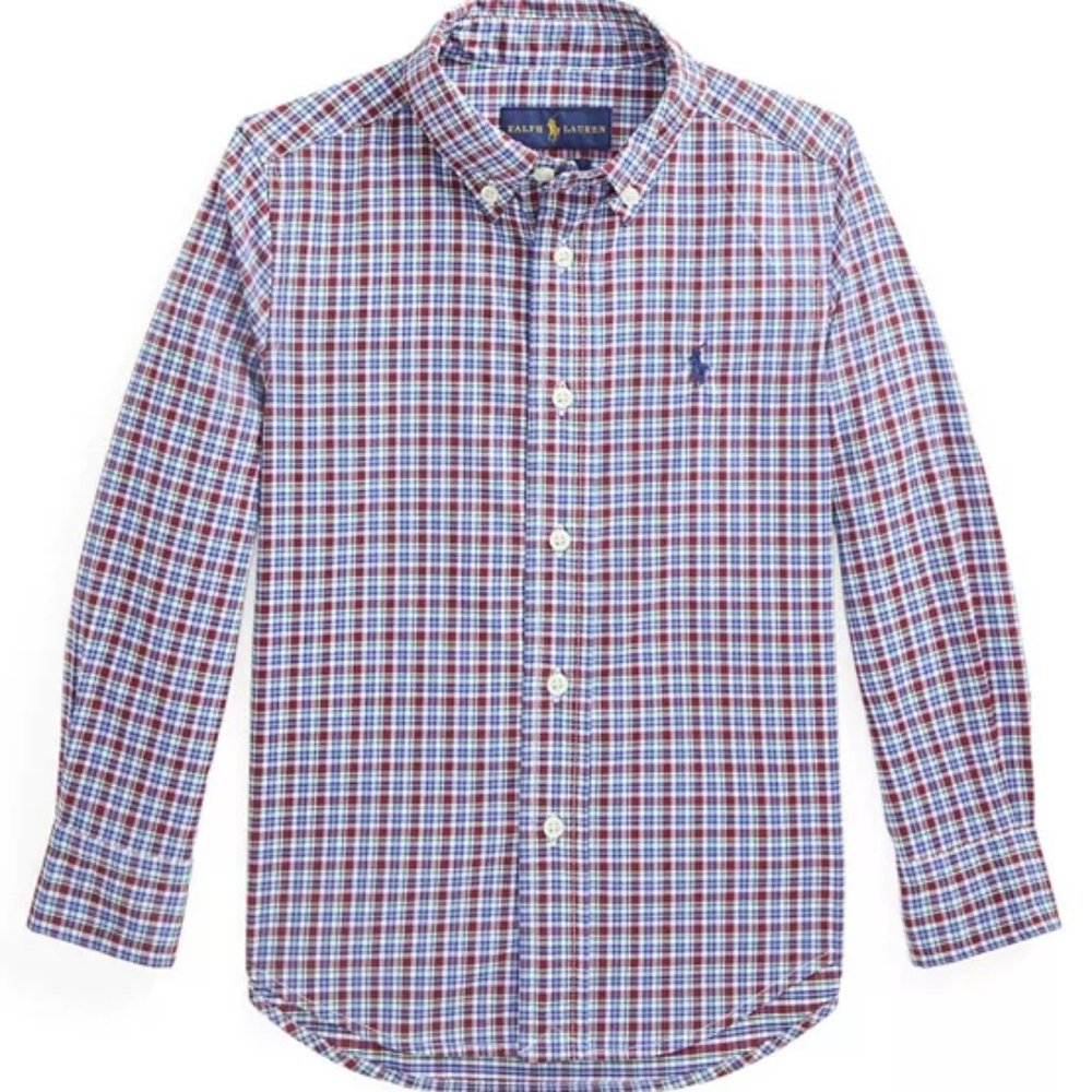 Ralph Lauren Long-Sleeve Poplin Shirt - Boys Size 8 (Small)